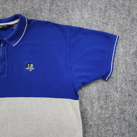 Vintage Eddie Bauer Shirt Mens Large Blue Gray EBTEK 1/4 Zip Polo Short Sleeve - Picture 9 of 16